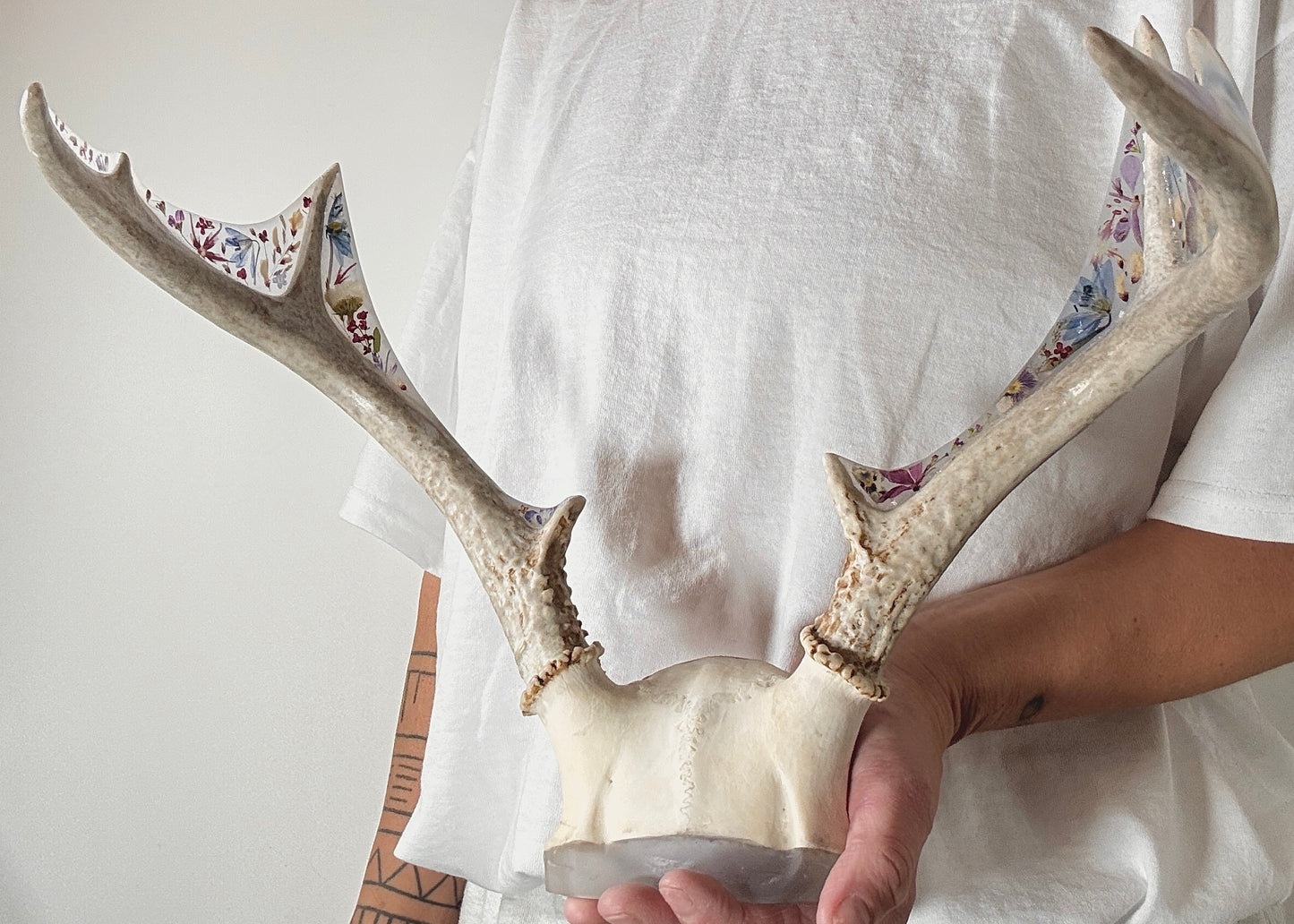 wildflower antler sculpture