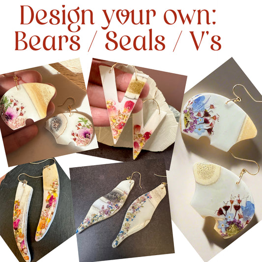 Design Your Own Earrings - bears and seals