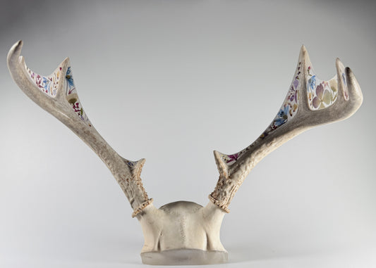 wildflower antler sculpture