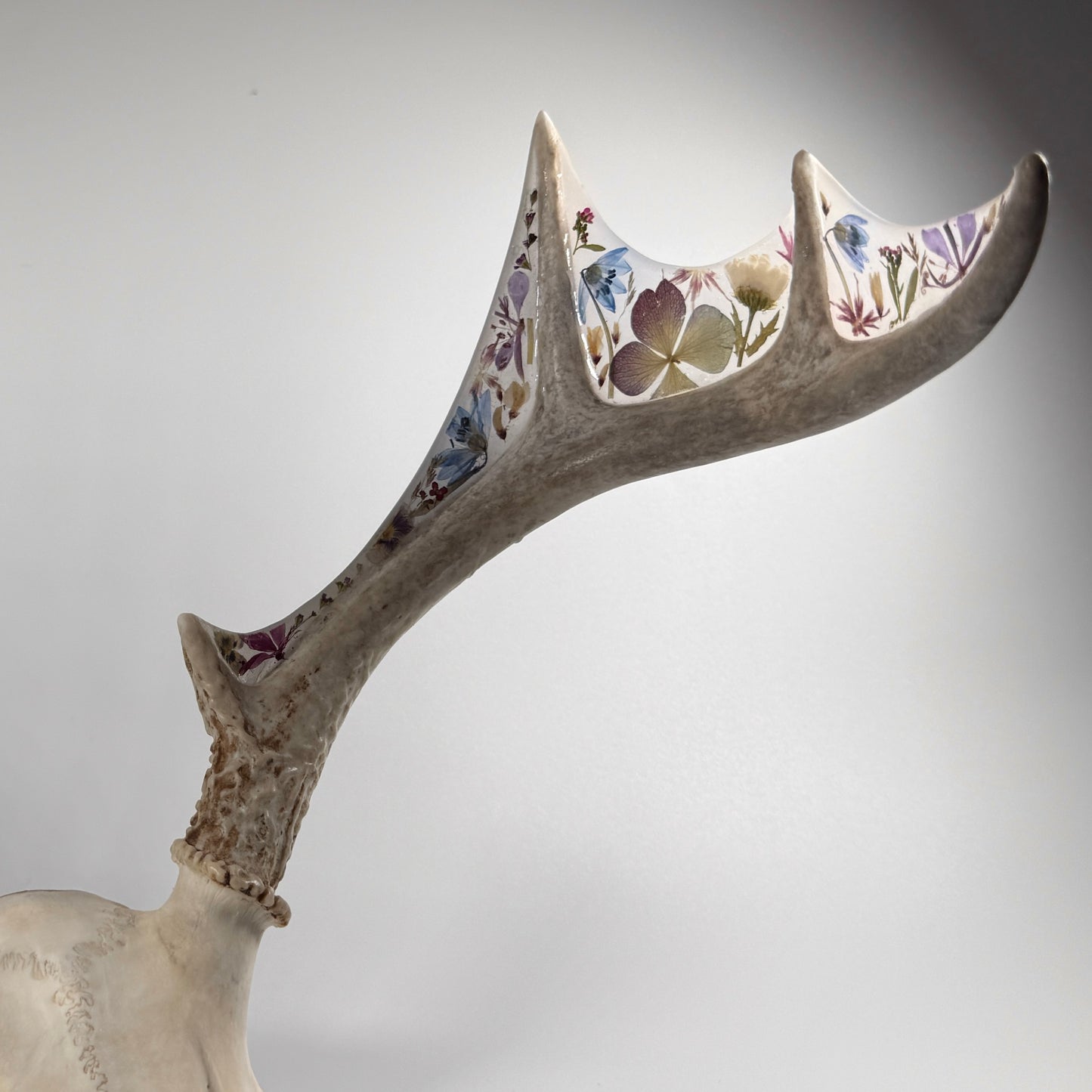 wildflower antler sculpture