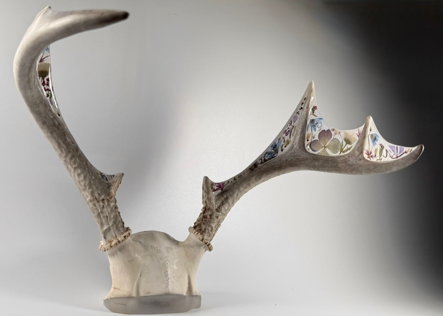 wildflower antler sculpture