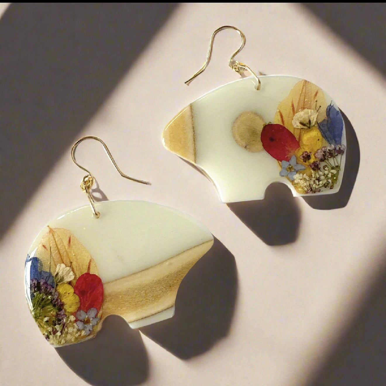 bear earrings - multi-colour - small or regular size