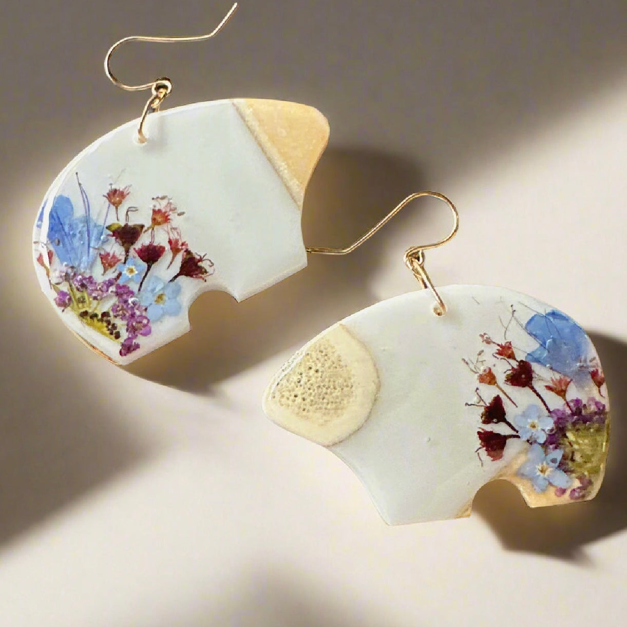 bear earrings 1 purple/blue - small or regular size