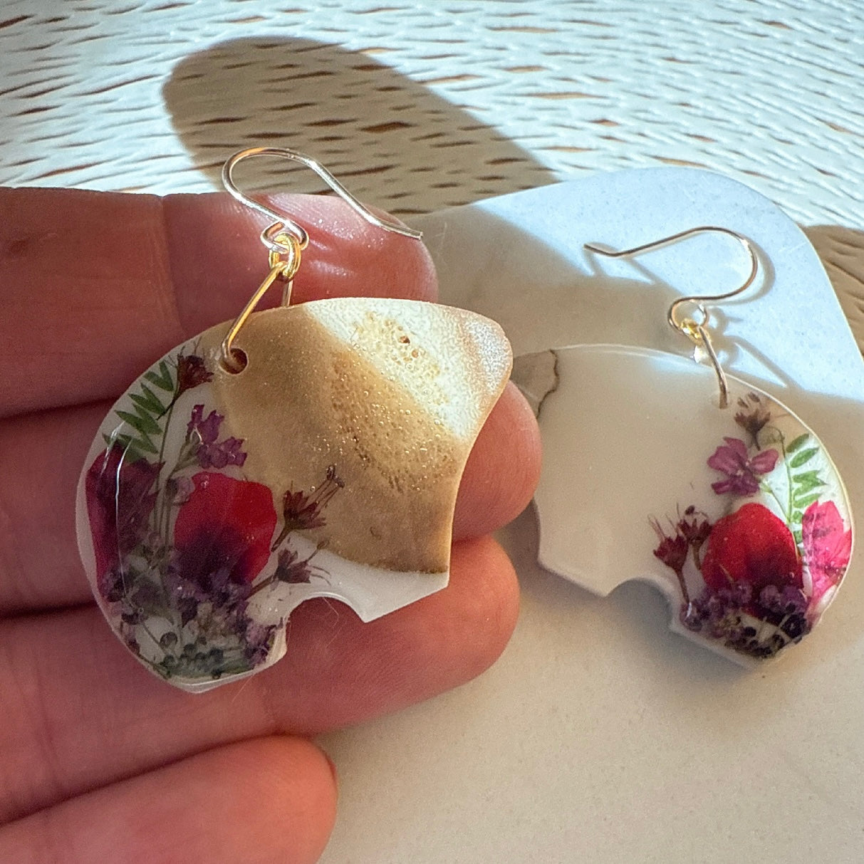 bear earrings - pink/red - small or regular size