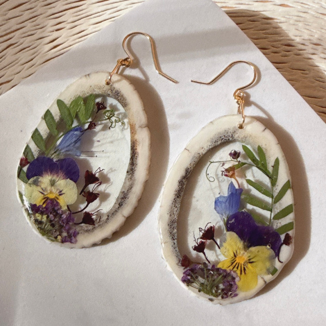 antler earrings - purple/blue