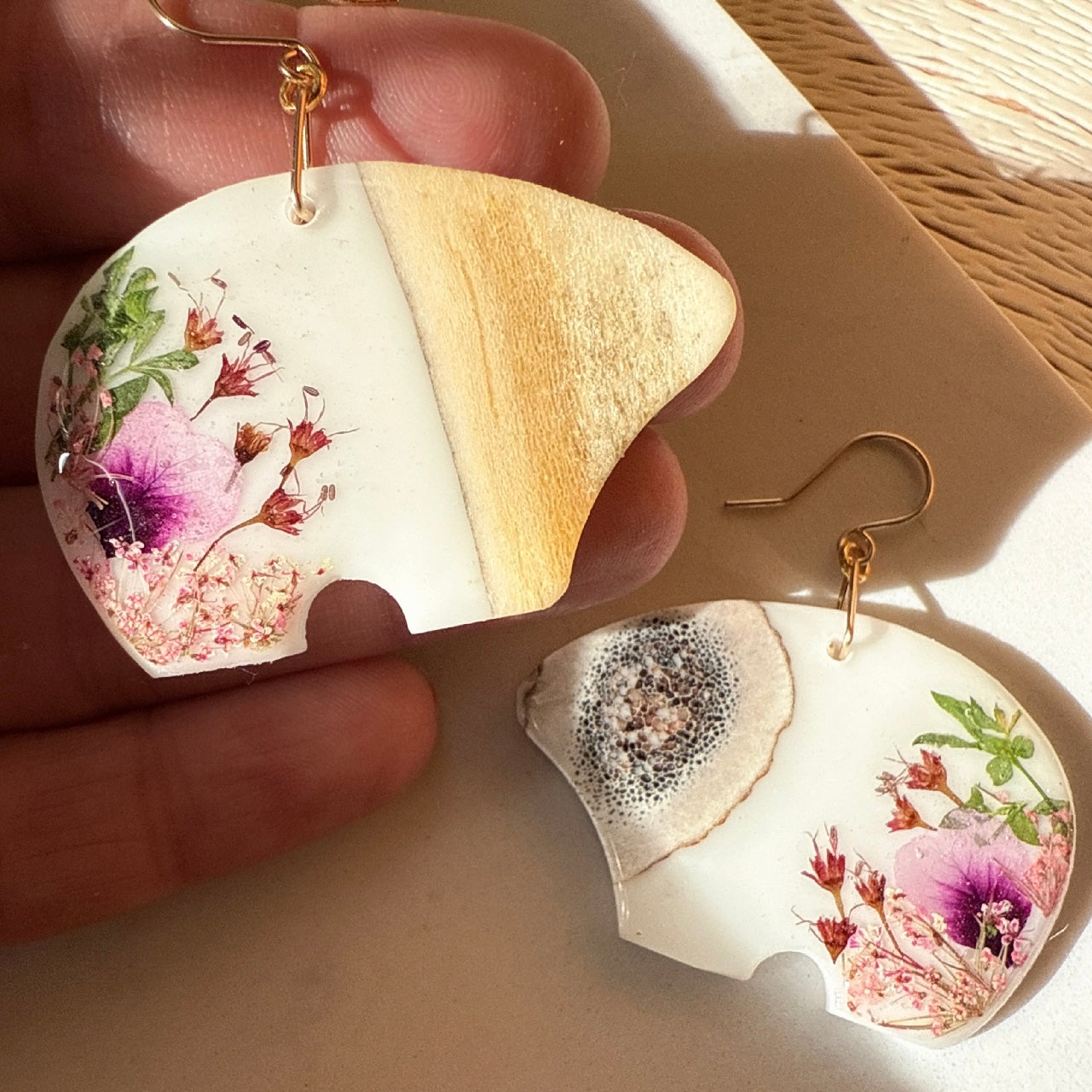 bear earrings - pink/red - small or regular size