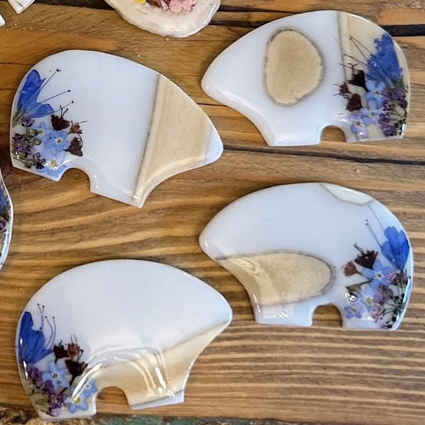 bear earrings 1 purple/blue - small or regular size