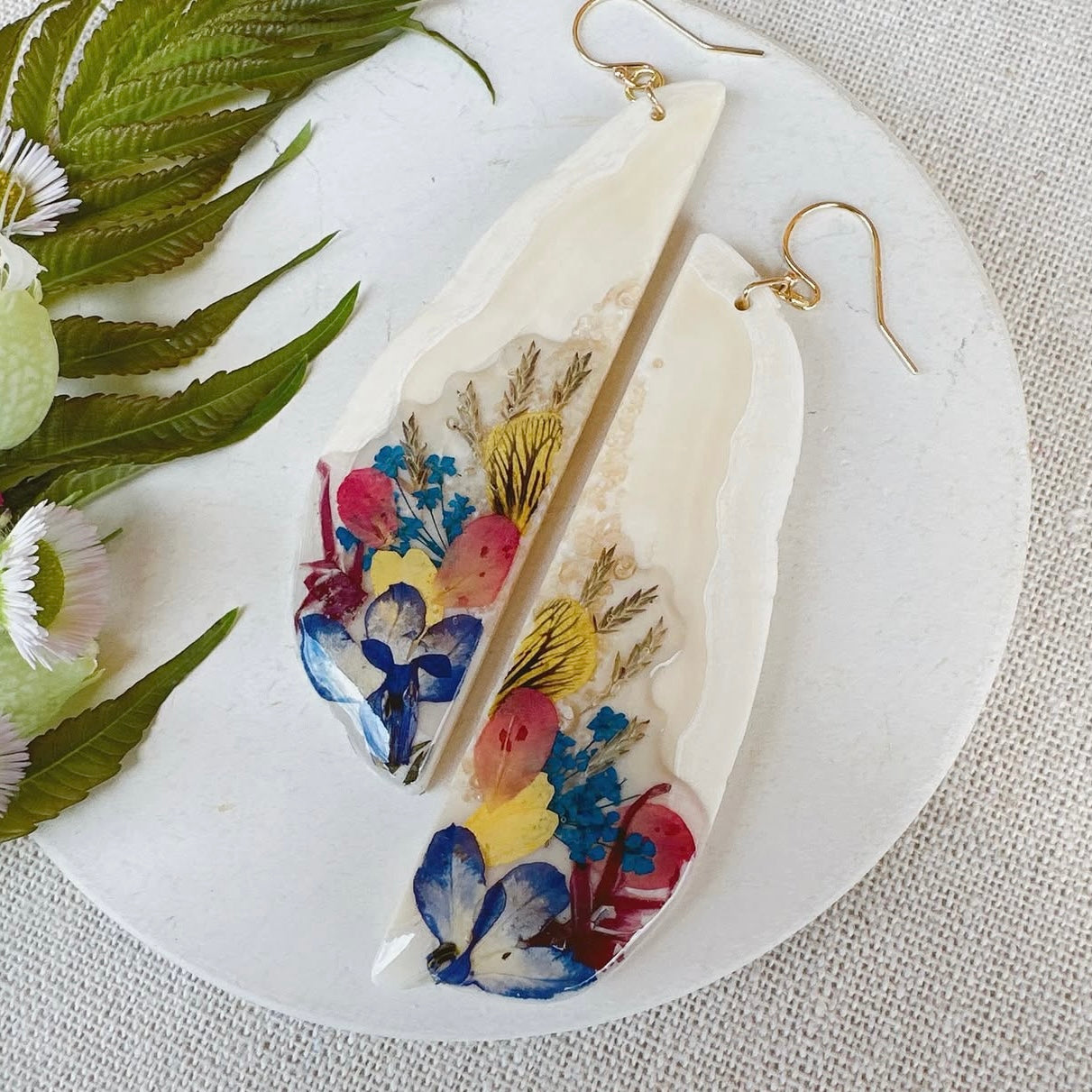 multi-colour ivory earrings (CANADA ONLY)