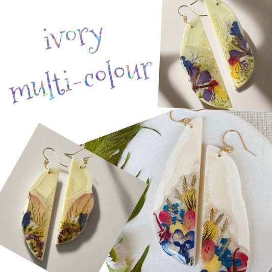 multi-colour ivory earrings (CANADA ONLY)