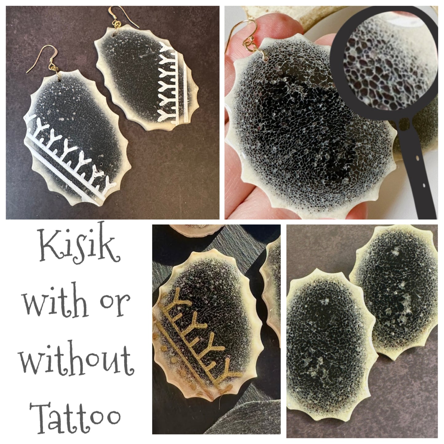 Kisik earrings - with or without tattoo